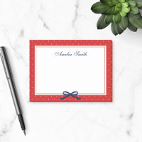 Preppy Red mit White Polka Dot Blue Ribbon