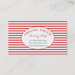 Preppy Red & Strips Personalisierte Visitenkarte
