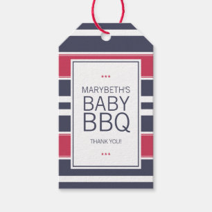 Preppy Red, White & Blue GRILLEN Baby Shoft Tag Geschenkanhänger