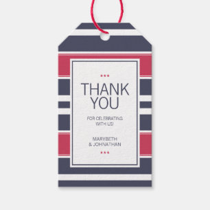 Preppy Red, White & Blue Strip Vielen Dank für Ihr Geschenkanhänger