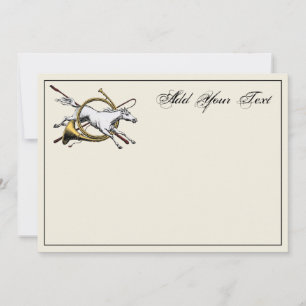 Preppy Reitpferd Jumping Horn Note Card ECR Mitteilungskarte
