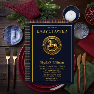 Preppy Reitpferd Kariert Baby Shower Einladung