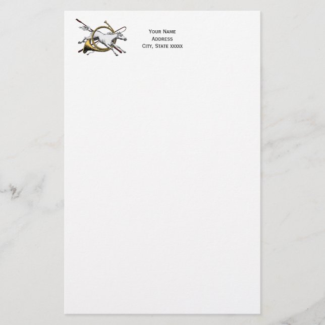 Preppy Reitpferd springt durch Hornfarbe Briefpapier (Vorderseite)