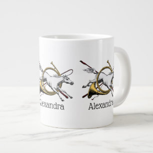 Preppy Reitpferd springt durch Hornfarbe Jumbo-Tasse
