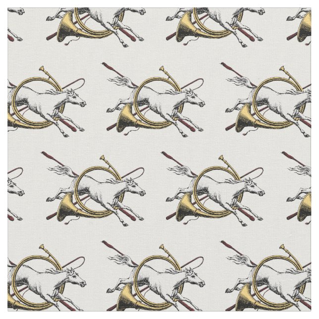 Preppy Reitpferd springt durch Hornfarbe Stoff (Nahaufnahme)
