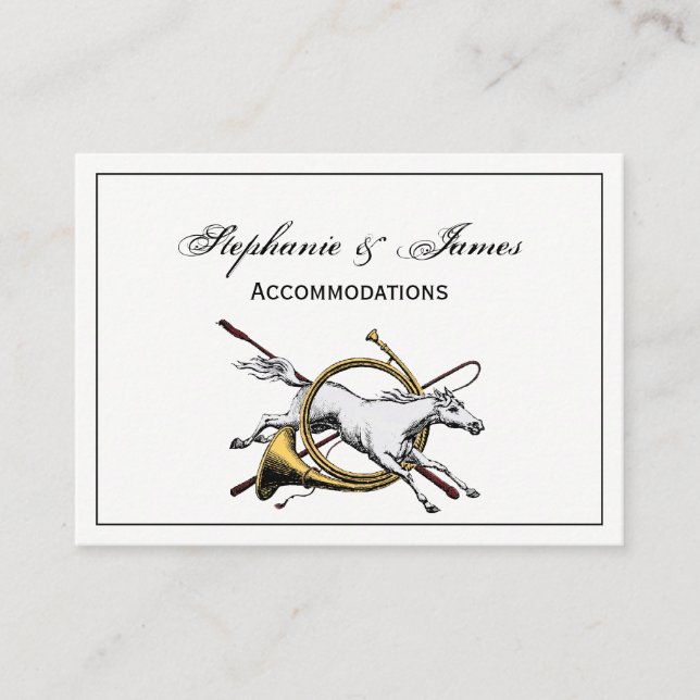 Preppy Reitpferd springt durch Hornfarbe Visitenkarte (Vorderseite)
