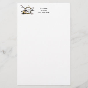 Preppy-Reitsport Pferd Springt Durch Horn Farbe Briefpapier