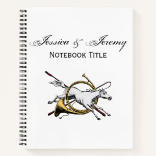 Preppy-Reitsport Pferd Springt Durch Horn Farbe Notizbuch