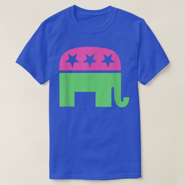 Preppy republican Right Elephant Pastel Pink Green T-Shirt (Design vorne)