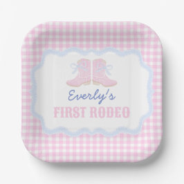 Preppy Rodeo First Birthday Cowgirl Boots Pappteller