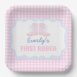 Preppy Rodeo First Birthday Cowgirl Boots Pappteller