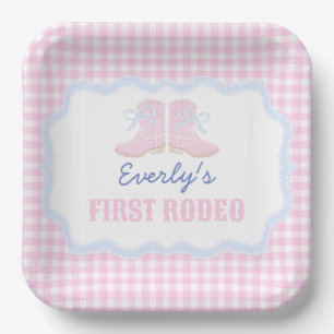 Preppy Rodeo First Birthday Cowgirl Boots Pappteller