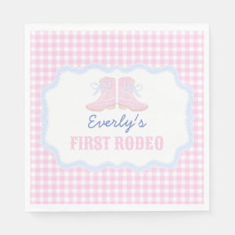 Preppy Rodeo First Birthday Cowgirl Boots Serviette