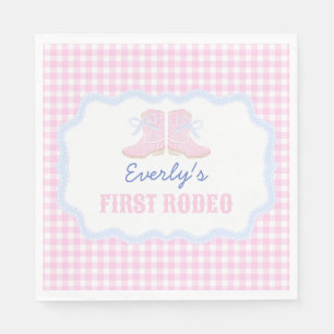 Preppy Rodeo First Birthday Cowgirl Boots Serviette