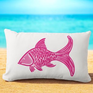 Preppy Rosa Fisch  Lendenkissen