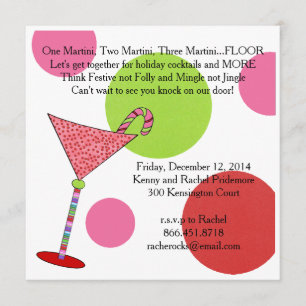 Preppy rosa grüne Klingel vermischen Einladung