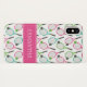 Preppy rosa grünes aquamarines Tennis-Muster Case-Mate iPhone Hülle (Rückseite (Horizontal))