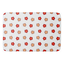 Preppy rosa rotes Blume Muster Weißer Hintergrund