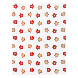 Preppy rosa rotes Blume Muster Weißer Hintergrund Tischdecke