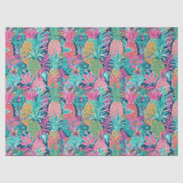Preppy Rosa Türkis Marineblau Ananas Seidenpapier