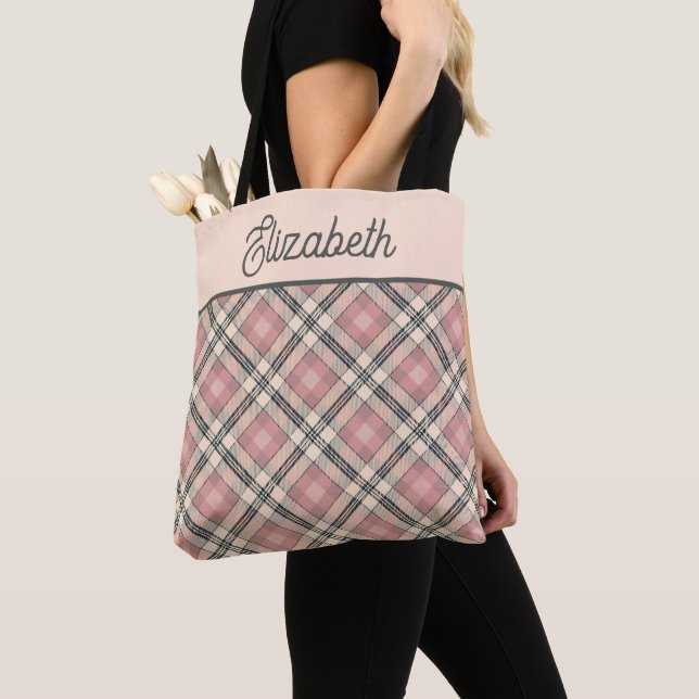 Preppy Rosa und Schwarz Kariert (Von Nahem)