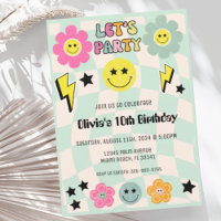 Preppy Sage Green Happy Face Party Geburtstag