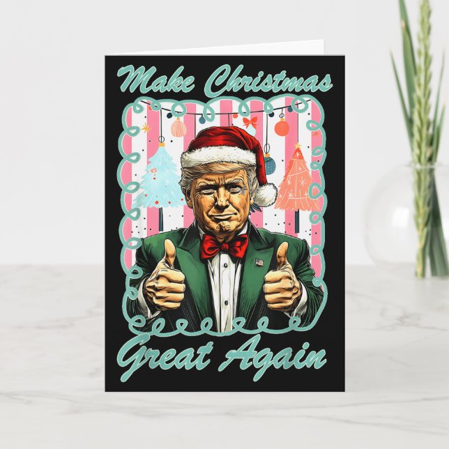 Preppy Santa Trump 2025 Men Xmas Make Christmas Gr Karte (Vorderseite)