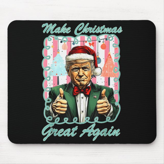 Preppy Santa Trump 2025 Men Xmas Make Christmas Gr Mousepad (Vorne)