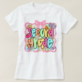 Preppy Second Grade 2nd Grade Teachers Girls T-Shirt