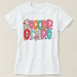 Preppy Second Grade 2nd Grade Teachers Girls T-Shirt