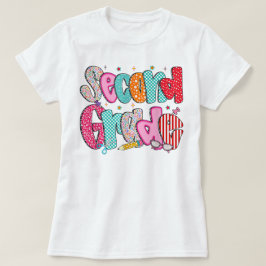Preppy Second Grade 2nd Grade Teachers Girls T-Shirt