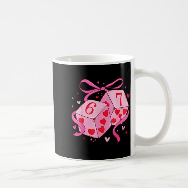 Preppy Six Seven Valentine 6 7 Meme Funny Coquette Kaffeetasse (Rechts)