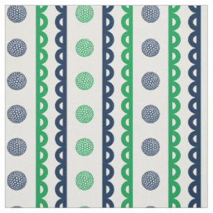 Preppy-Skallop-Randstreifen im Golf-Stil - Navy &  Stoff