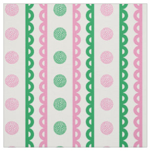 Preppy-Skallop-Randstreifen im Golf-Stil - Rosa & Stoff