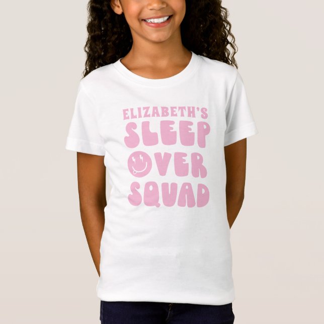Preppy Sleep Over Squeeze Tween Party T-Shirt (Vorderseite)