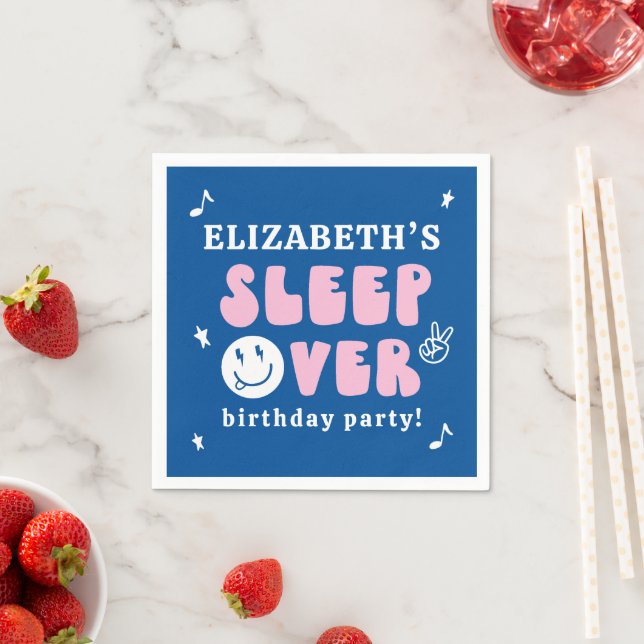 Preppy Sleep Over Tween Birthday Party Serviette (Beispiel)