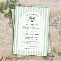 Preppy Soft Green Tennis Country Club Kinderdusche