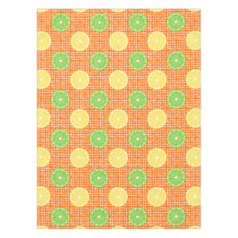 Preppy Sommer Citrus Lemon Lime auf Orange Bambus Tischdecke