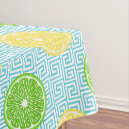 Preppy Sommer Citrus-Limonen-Lime auf Türkis Tischdecke