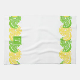 Preppy Sommer-Zitrus-Limonen-Lime-Scheiben-Rand Geschirrtuch