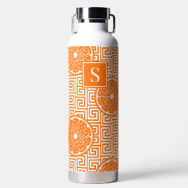 Preppy Sommer-Zitrus Orange auf Orange griechische Trinkflasche