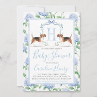 Preppy Southern Blue Boy Beagle Baby Showdusche