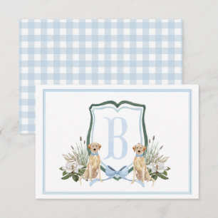 Preppy Southern Blue Boy Dog Baby Dusche Dankeskarte
