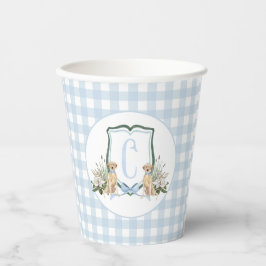 Preppy Southern Blue Boy Dog Baby Dusche Pappbecher