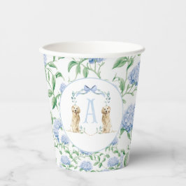 Preppy Southern Blue Boy Dog Baby Dusche Pappbecher