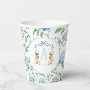 Preppy Southern Blue Boy Dog Baby Dusche Pappbecher