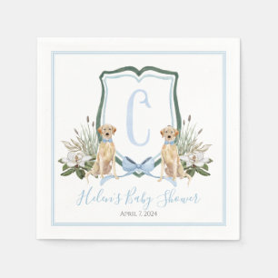 Preppy Southern Blue Boy Dog Baby Dusche Serviette