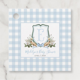Preppy Southern Blue Boy Pelican Baby Dusche Geschenkanhänger