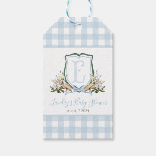 Preppy Southern Blue Boy Pelican Baby Dusche Geschenkanhänger
