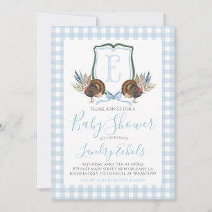Preppy Southern Blue Boy Türkei Hunter Baby Showdu Einladung